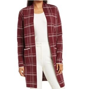 ELLEN TRACY Womens M Two-Tone Jacquard Sweater Cardigan NEW